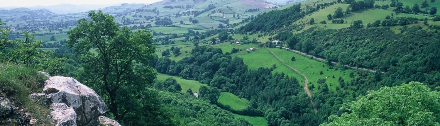Clifftop View from Walk above the Hotel Hill walking in Shropshire