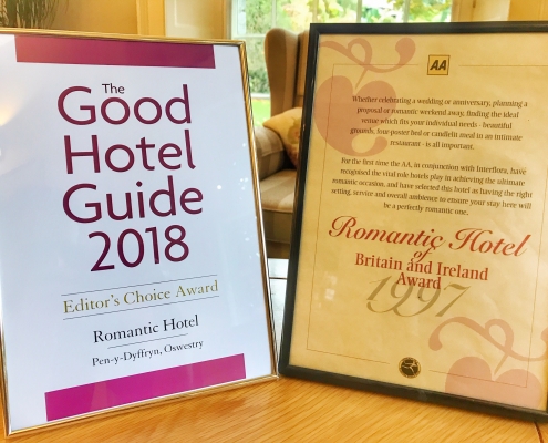 Pen-y-Dyffryn Hotel Awards